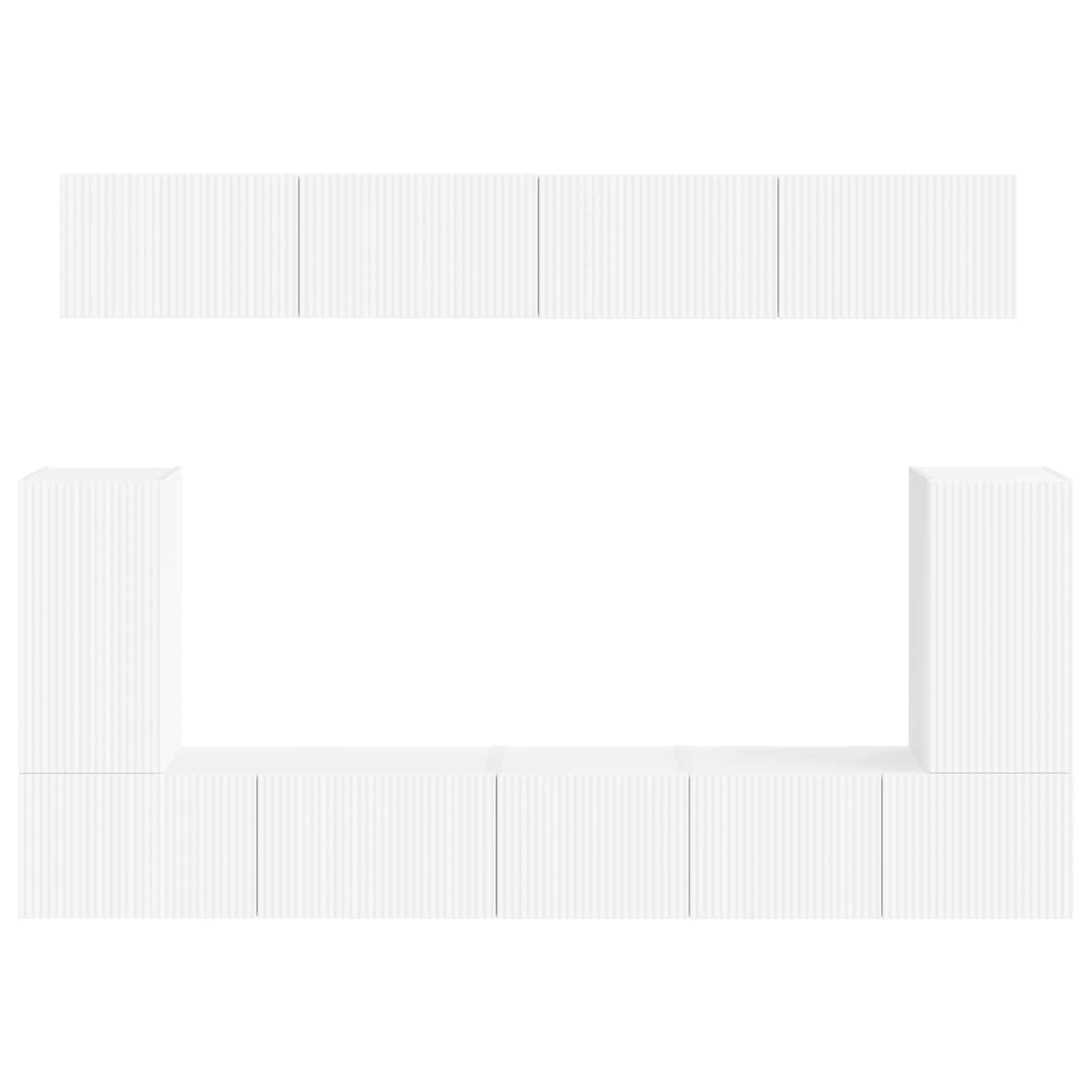 Telerikapi komplekt Seinale kinnitatav 5 pcs Valge Tehispuit 9 Kõik vajalik sinu aeda ja koju! Telerikapi komplekt Seinale kinnitatav 5 pcs Valge Tehispuit - Image 9