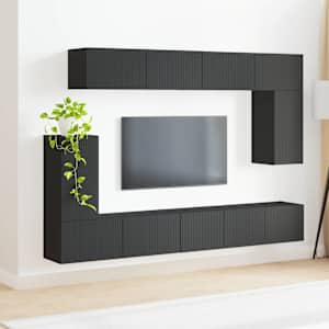 Sestava TV skříněk Nástěnný 5 pcs Černá kompozitní dřevo - obrázek 4