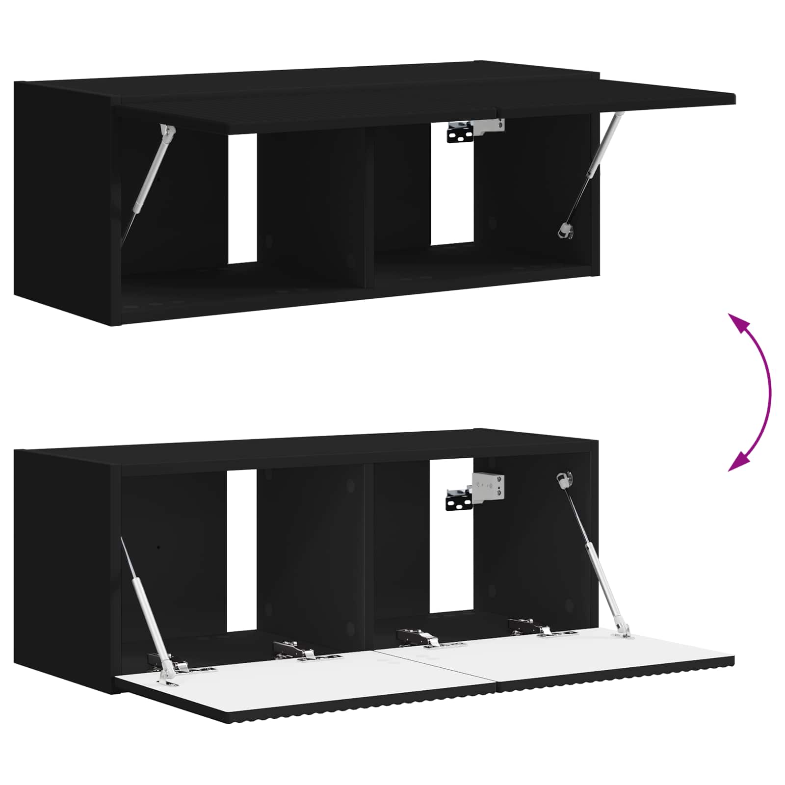 Komplet TV omaric 5 pcs Črna Konstruiran les - slika 13