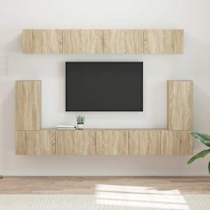 Sestava TV skříněk Nástěnný 5 pcs Sonoma dub kompozitní dřevo - obrázek 1