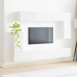 Sestava TV skříněk 5 pcs Vysoce lesklá bílá kompozitní dřevo - obrázek 4