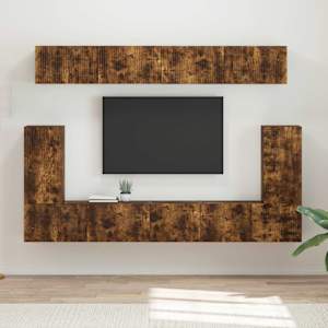 Sestava TV skříněk Nástěnný 5 pcs Kouřový dub kompozitní dřevo