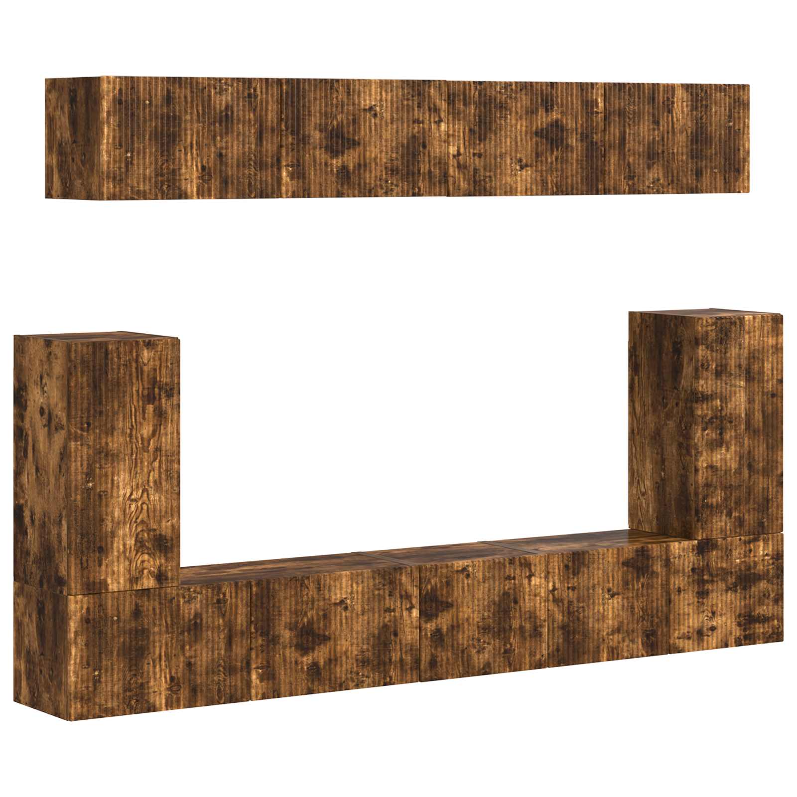 Telerikapi komplekt 5 pcs Suitsetatud tamm Tehispuit 25 Kõik vajalik sinu aeda ja koju! Telerikapi komplekt 5 pcs Suitsetatud tamm Tehispuit - Image 2