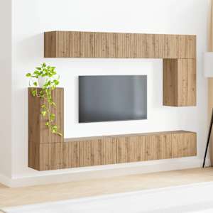 Sestava TV skříněk 5 pcs Artisanový dub kompozitní dřevo - obrázek 4