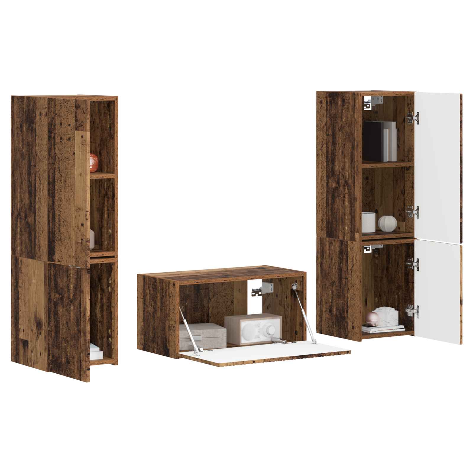 vidaXL 3 pcs Oud Hout