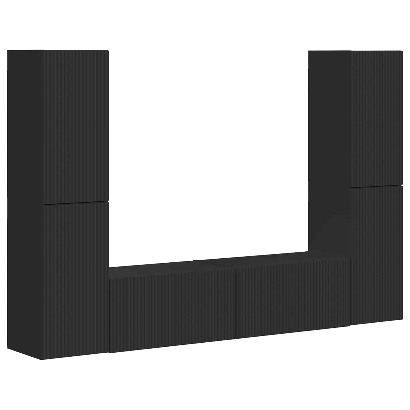 Thumbnail - vidaXL TV-Schrankset 6 pcs Schwarz Holzwerkstoff