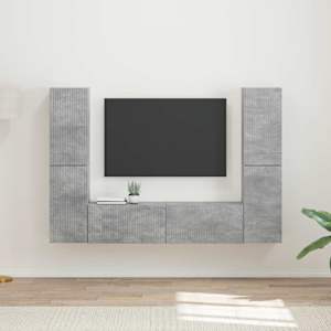 Sestava TV skříněk 6 pcs Betonově šedá kompozitní dřevo - obrázek 1