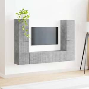 Sestava TV skříněk 6 pcs Betonově šedá kompozitní dřevo - obrázek 4