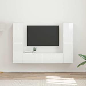 Sestava TV skříněk 6 pcs Vysoce lesklá bílá kompozitní dřevo - obrázek 1
