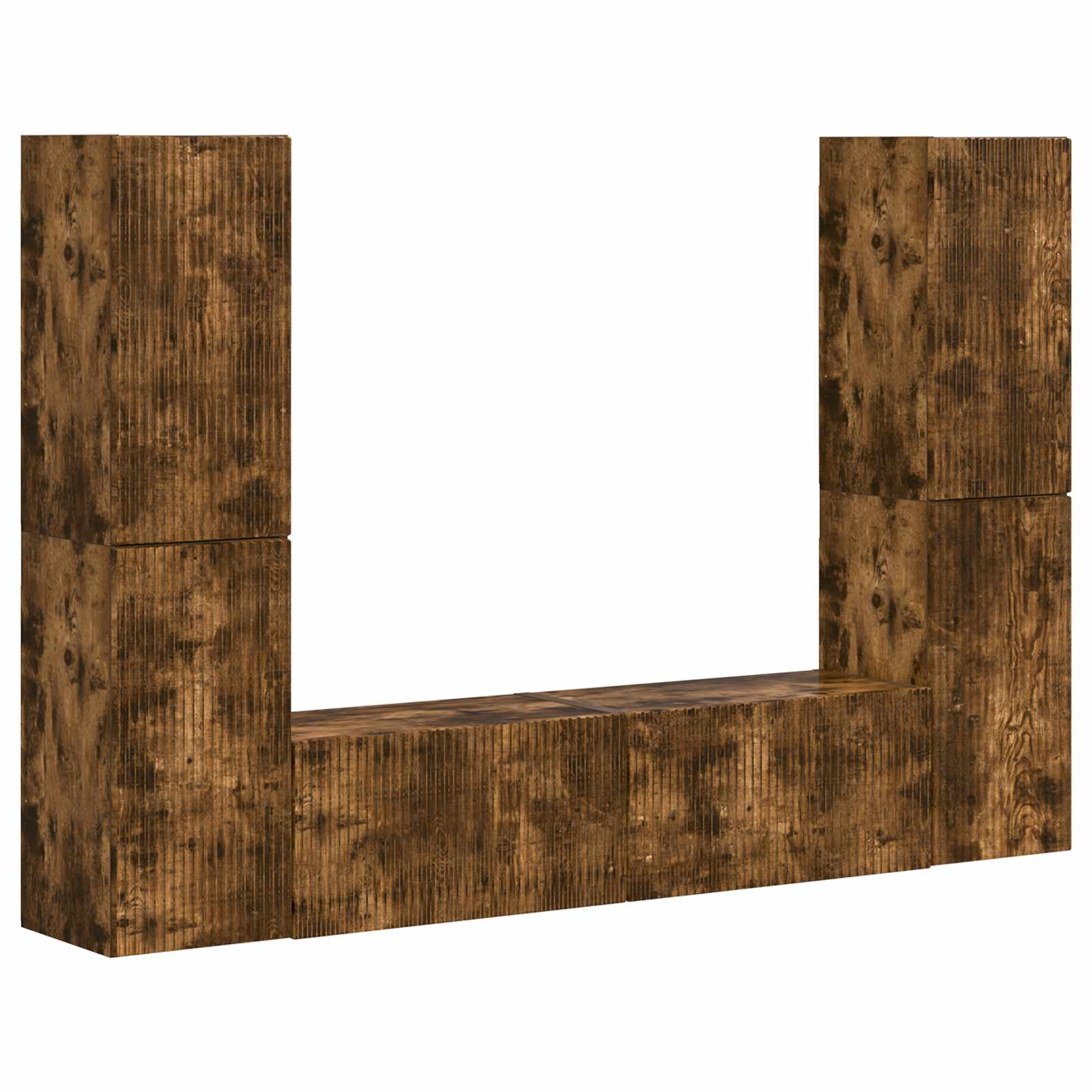 Telerikapi komplekt 6 pcs Suitsetatud tamm Tehispuit 25 Kõik vajalik sinu aeda ja koju! Telerikapi komplekt 6 pcs Suitsetatud tamm Tehispuit - Image 2