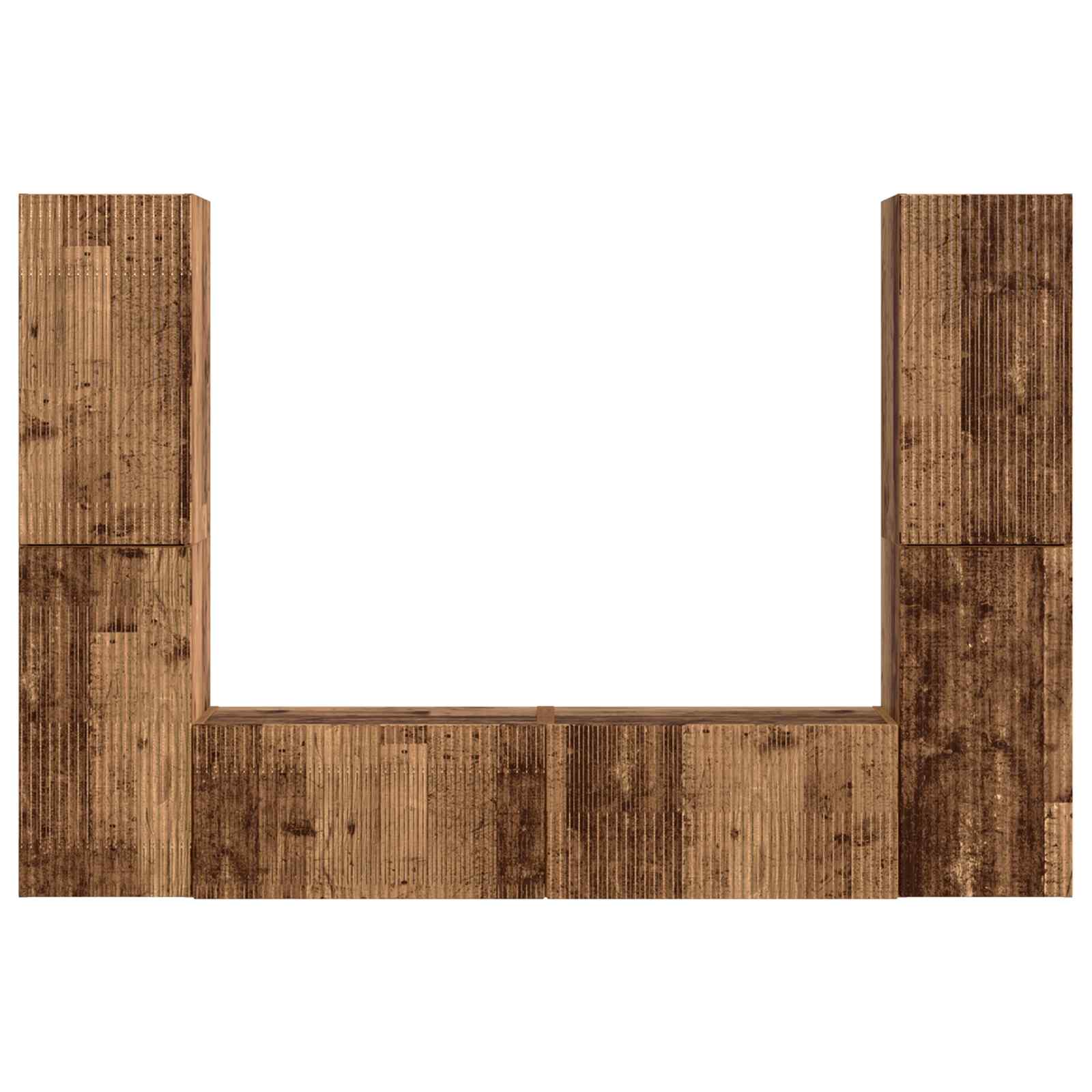 Telerikapi komplekt 6 pcs Vana puit Tehispuit 30 Kõik vajalik sinu aeda ja koju! Telerikapi komplekt 6 pcs Vana puit Tehispuit - Image 7