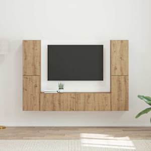 Sestava TV skříněk 6 pcs Artisanový dub kompozitní dřevo - obrázek 1
