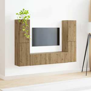 Sestava TV skříněk 6 pcs Artisanový dub kompozitní dřevo - obrázek 4
