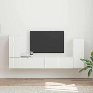 Sestava TV skříněk 4 pcs Bílá kompozitní dřevo - obrázek 1