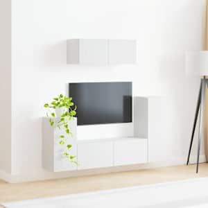 Sestava TV skříněk 4 pcs Bílá kompozitní dřevo - obrázek 4