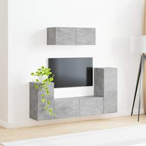 Sestava TV skříněk 4 pcs Betonově šedá kompozitní dřevo - obrázek 4