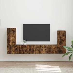Sestava TV skříněk 4 pcs Kouřový dub kompozitní dřevo - obrázek 1
