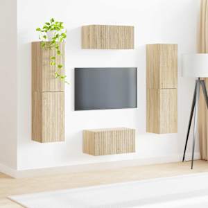 Sestava TV skříněk 6 pcs Sonoma dub kompozitní dřevo - obrázek 4