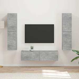 Sestava TV skříněk 6 pcs Betonově šedá kompozitní dřevo - obrázek 1