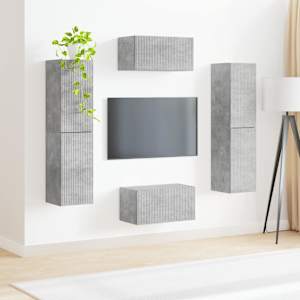 Sestava TV skříněk 6 pcs Betonově šedá kompozitní dřevo - obrázek 4