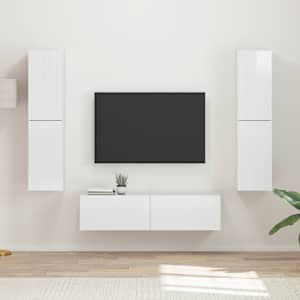 Sestava TV skříněk 6 pcs Vysoce lesklá bílá kompozitní dřevo - obrázek 1