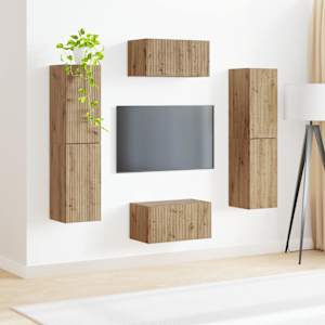 Sestava TV skříněk 6 pcs Artisanový dub kompozitní dřevo - obrázek 4