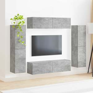 Sestava TV skříněk 8 pcs Betonově šedá kompozitní dřevo - obrázek 4