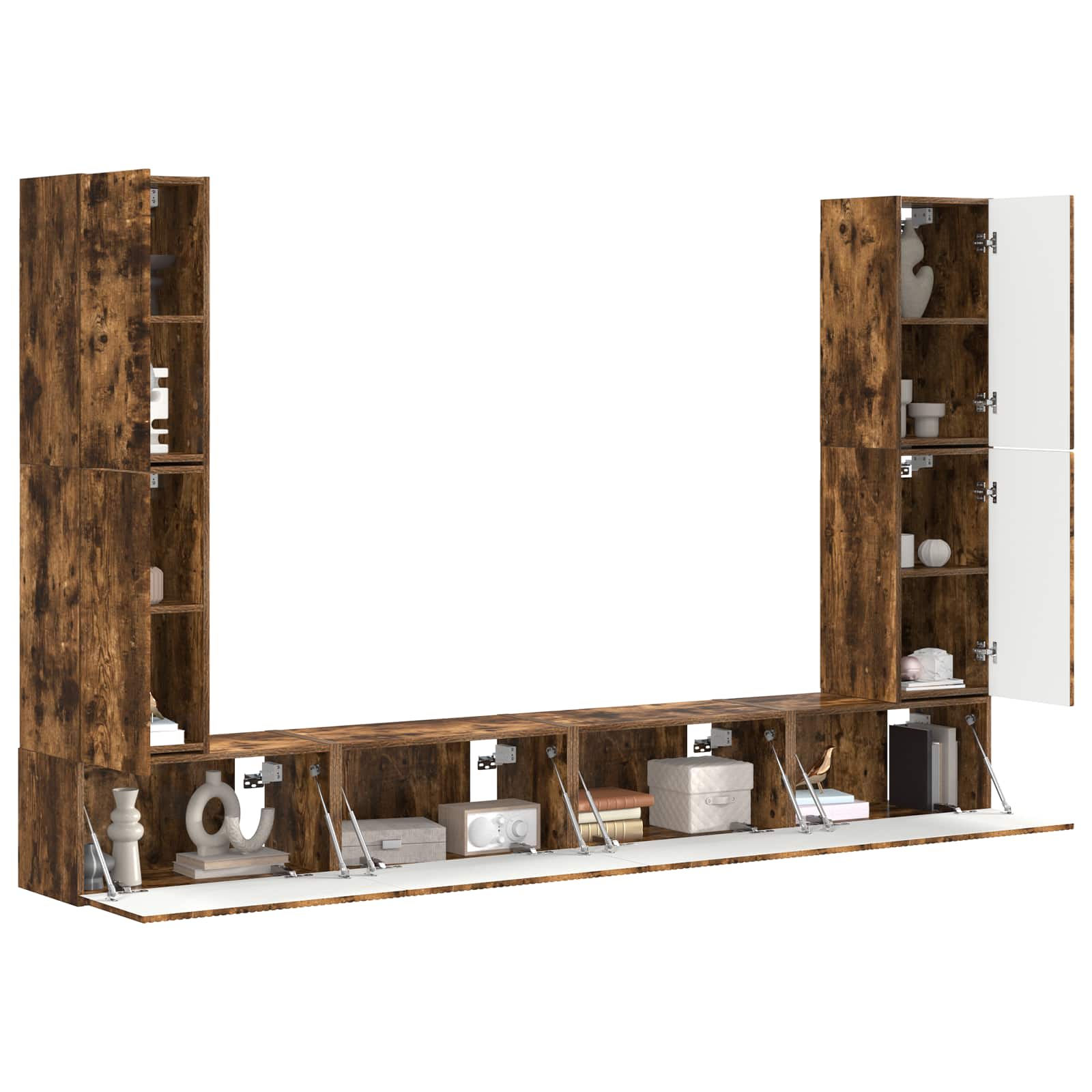 vidaXL 4 pcs Gerookt eiken