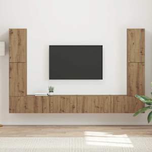 Sestava TV skříněk 8 pcs Artisanový dub kompozitní dřevo - obrázek 1