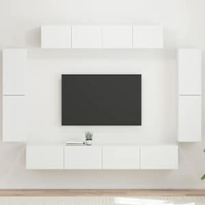 Televizní skříň 8 pcs Bílá - obrázek 1