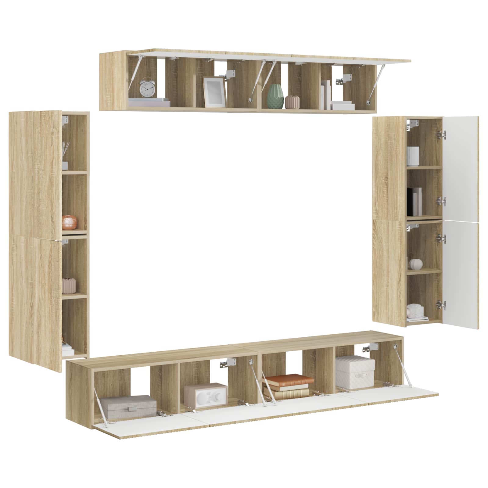 vidaXL 4 pcs Sonoma Eiken