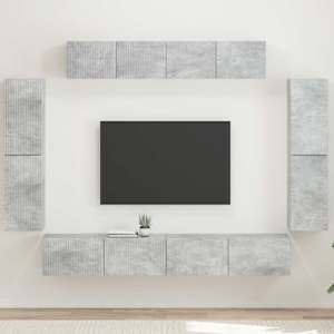 Televizní skříň 8 pcs Betonově šedá - obrázek 1