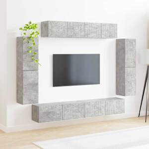 Televizní skříň 8 pcs Betonově šedá - obrázek 4