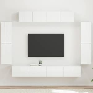Televizní skříň 8 pcs Vysoce lesklá bílá - obrázek 1