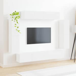 Televizní skříň 8 pcs Vysoce lesklá bílá - obrázek 4