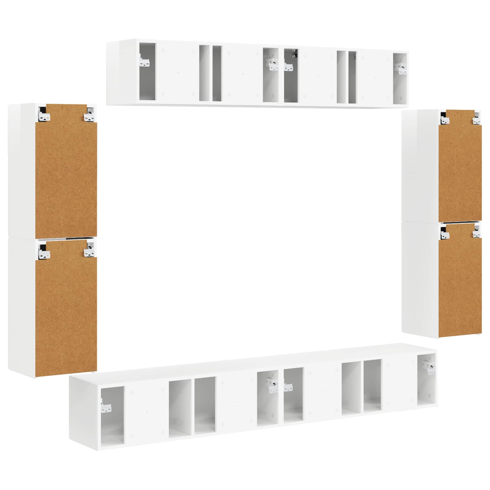 TV omarica 8 pcs Visok sijaj bela - slika 9