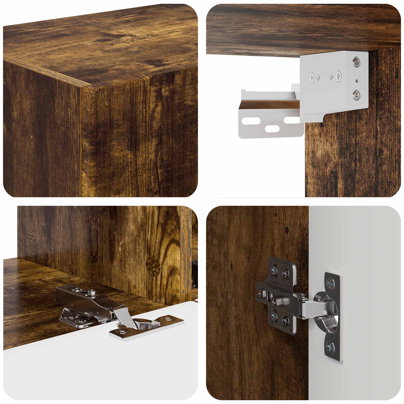 Cabinet TV 4 pcs Stejar fumuriu