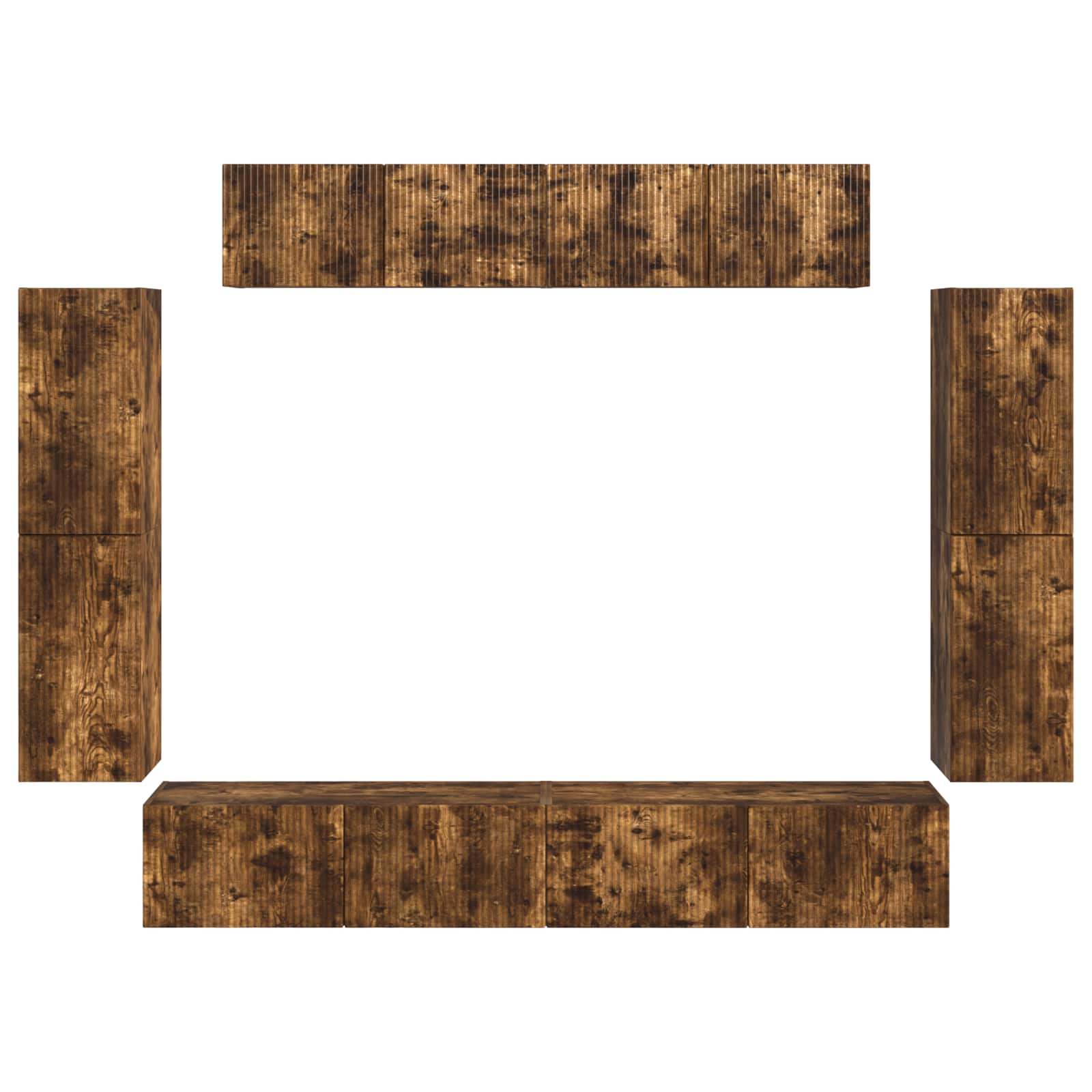 Cabinet TV 4 pcs Stejar fumuriu