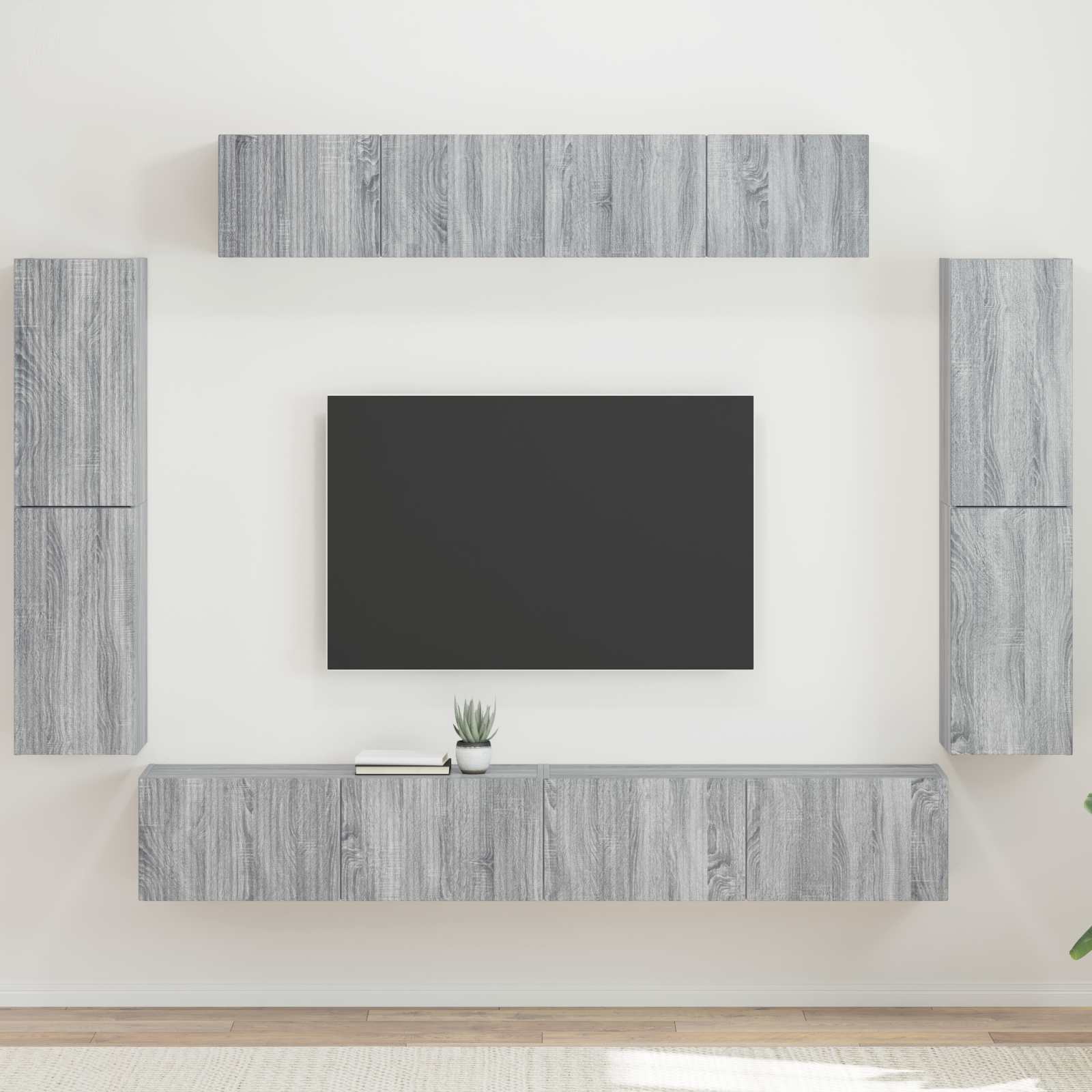 vidaXL TV-Schränk 4 pcs Graues Sonoma