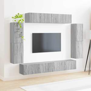 Televizní skříň 8 pcs Šedá Sonoma - obrázek 4