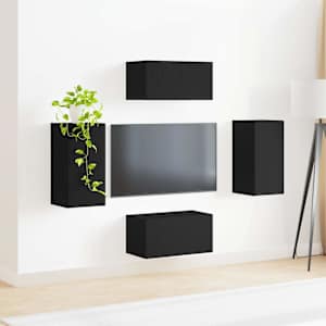 Sestava TV skříněk 4 pcs Černá kompozitní dřevo - obrázek 4