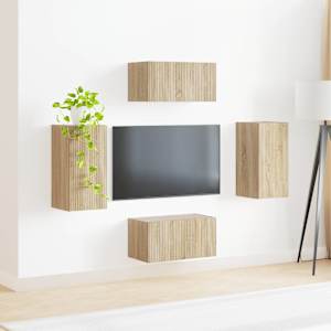 Sestava TV skříněk 4 pcs Sonoma dub kompozitní dřevo - obrázek 4