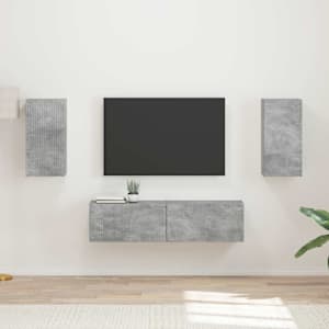 Sestava TV skříněk 4 pcs Betonově šedá kompozitní dřevo - obrázek 1