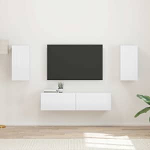Sestava TV skříněk 4 pcs Vysoce lesklá bílá kompozitní dřevo - obrázek 1