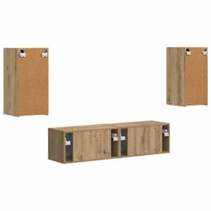 Sestava TV skříněk 4 pcs Artisanový dub kompozitní dřevo - obrázek 8