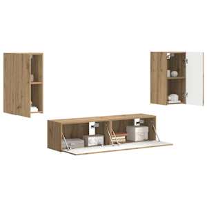 Sestava TV skříněk 4 pcs Artisanový dub kompozitní dřevo - obrázek 3