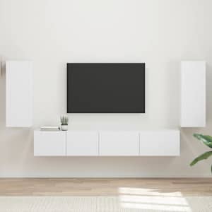 Sestava TV skříněk 4 pcs Bílá kompozitní dřevo - obrázek 1