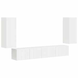 Sestava TV skříněk 4 pcs Bílá kompozitní dřevo - obrázek 2