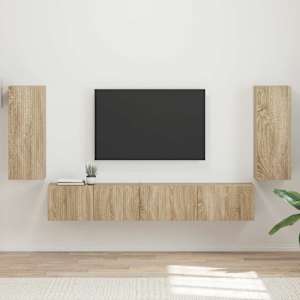 Sestava TV skříněk 4 pcs Sonoma dub kompozitní dřevo - obrázek 1