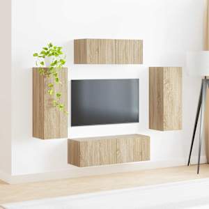 Sestava TV skříněk 4 pcs Sonoma dub kompozitní dřevo - obrázek 4